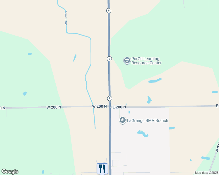 map of restaurants, bars, coffee shops, grocery stores, and more near 2145 Indiana 9 in Howe