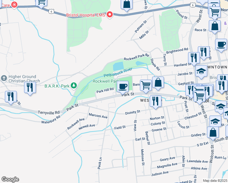 map of restaurants, bars, coffee shops, grocery stores, and more near 15 Dutton Avenue in Bristol