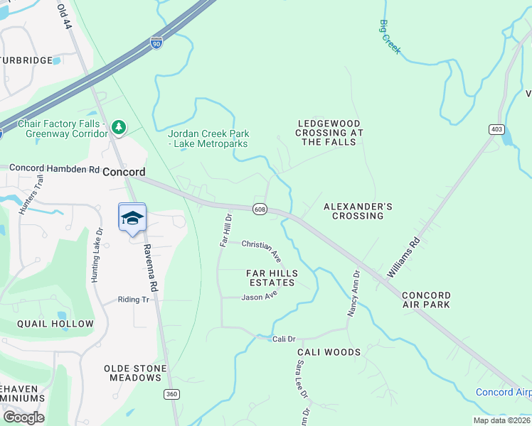 map of restaurants, bars, coffee shops, grocery stores, and more near 11786 Old State Road in Painesville