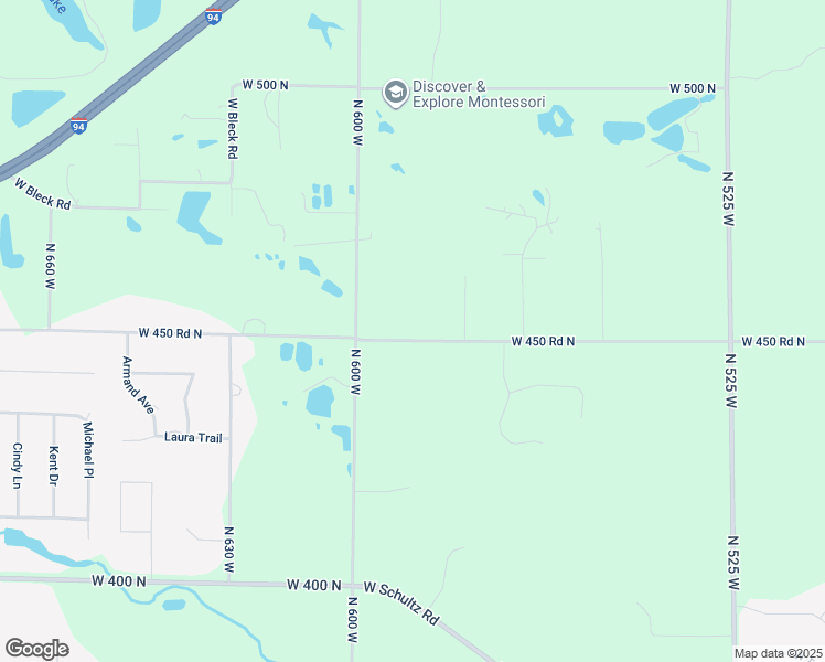 map of restaurants, bars, coffee shops, grocery stores, and more near 5877 West 450 Road North in La Porte
