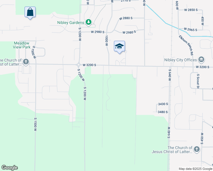 map of restaurants, bars, coffee shops, grocery stores, and more near 3369 1010 West in Nibley