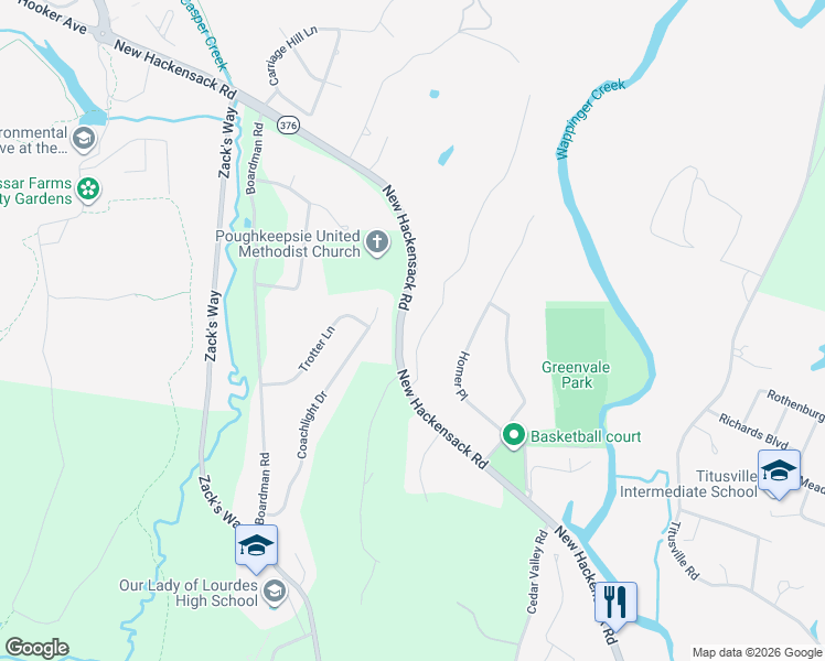 map of restaurants, bars, coffee shops, grocery stores, and more near 19 Ridgeview Road in Arlington