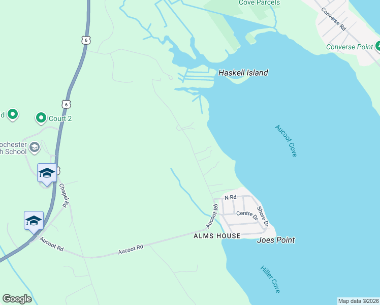 map of restaurants, bars, coffee shops, grocery stores, and more near 83 Aucoot Road in Mattapoisett