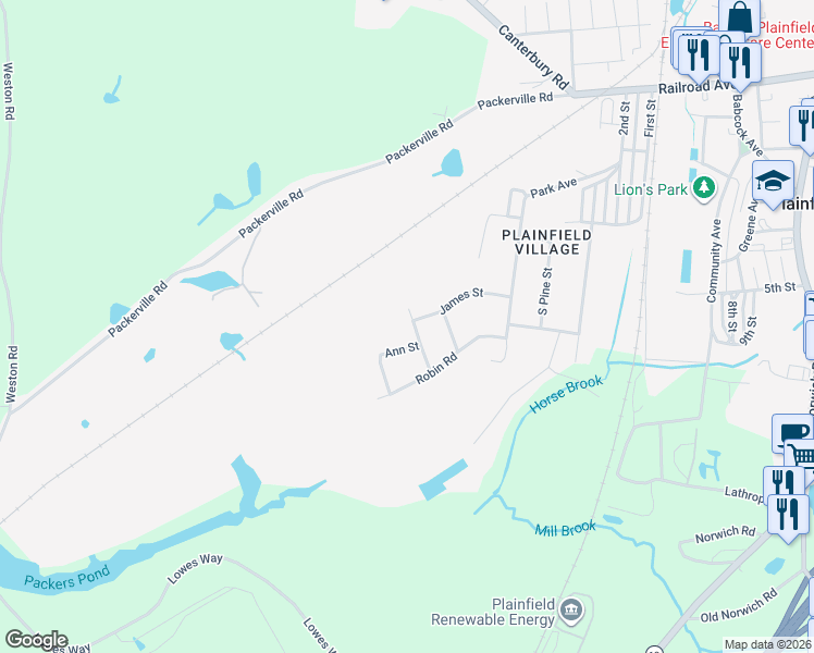 map of restaurants, bars, coffee shops, grocery stores, and more near 7 Linda Lane in Plainfield