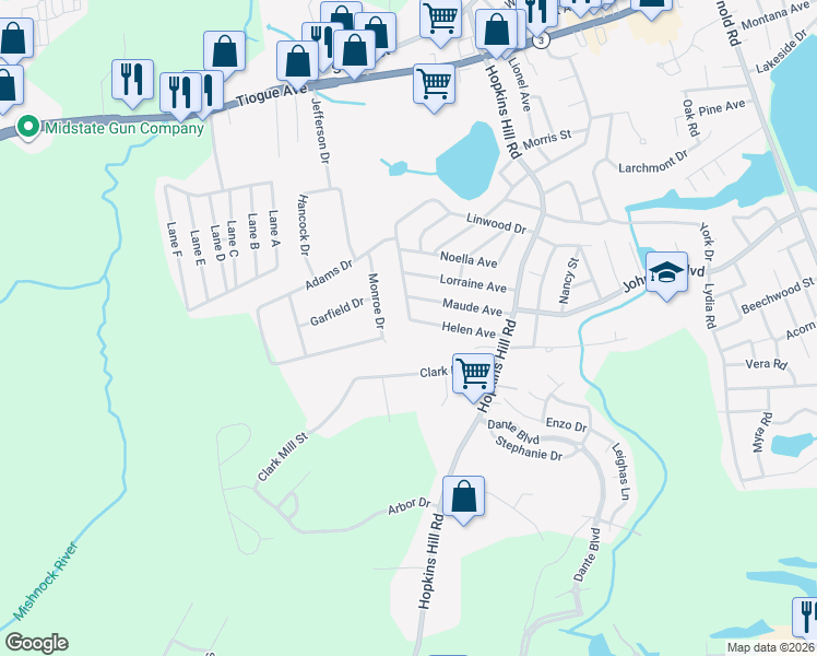 map of restaurants, bars, coffee shops, grocery stores, and more near 54 Helen Avenue in Coventry