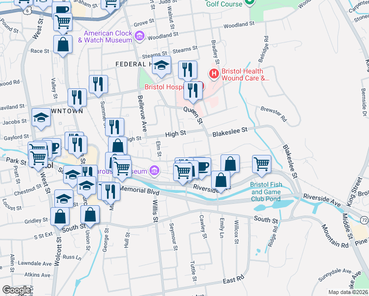 map of restaurants, bars, coffee shops, grocery stores, and more near 24 Munchausen Avenue in Bristol