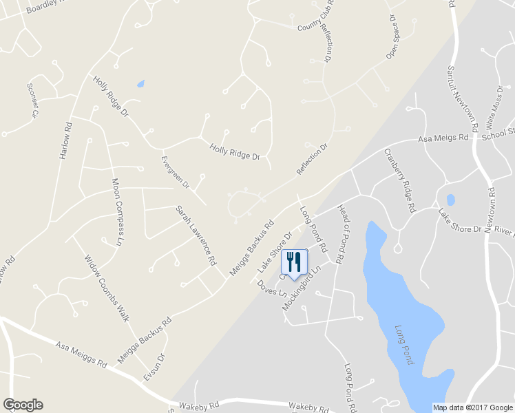 map of restaurants, bars, coffee shops, grocery stores, and more near 61 Reflection Drive in Sandwich