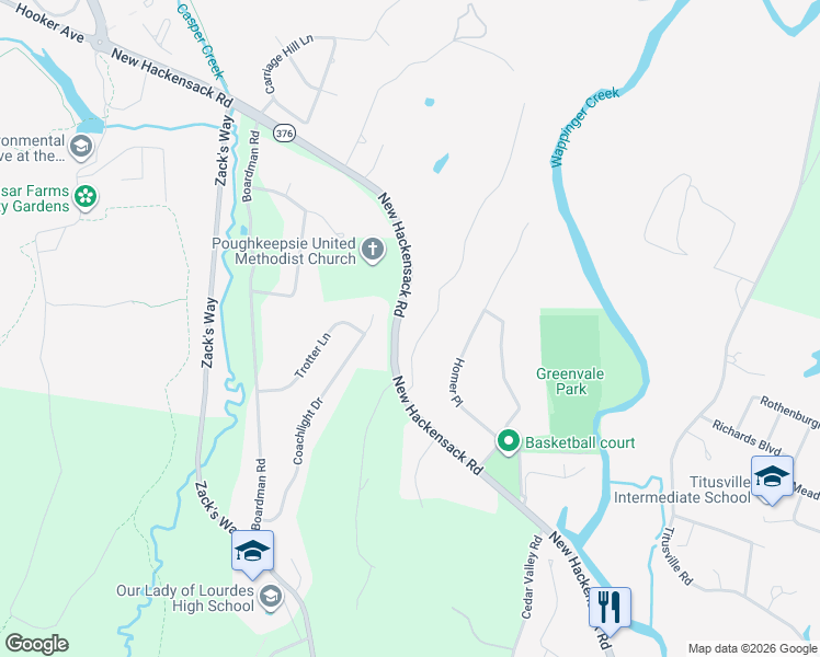 map of restaurants, bars, coffee shops, grocery stores, and more near 19 Ridgeview Road in Arlington