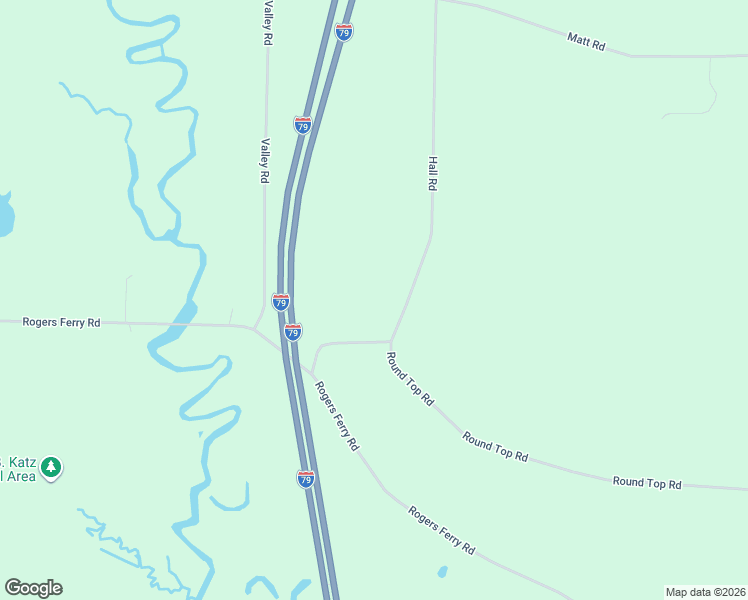 map of restaurants, bars, coffee shops, grocery stores, and more near 14893 Hall Road in Meadville