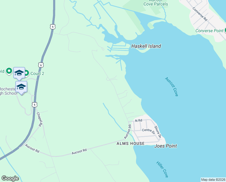 map of restaurants, bars, coffee shops, grocery stores, and more near 83 Aucoot Road in Mattapoisett