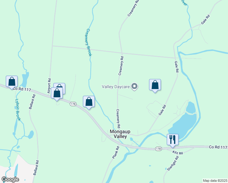 map of restaurants, bars, coffee shops, grocery stores, and more near 816 Creamery Road in Mongaup Valley