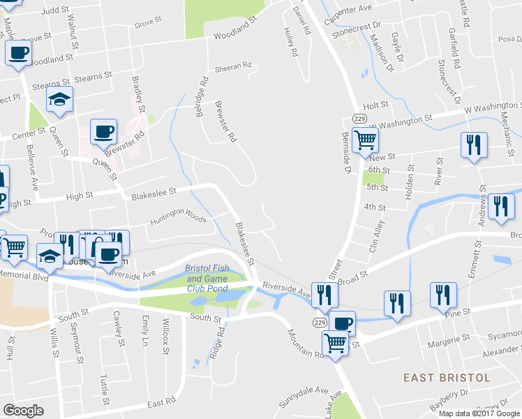 map of restaurants, bars, coffee shops, grocery stores, and more near 4 Hurley Cmns in Bristol