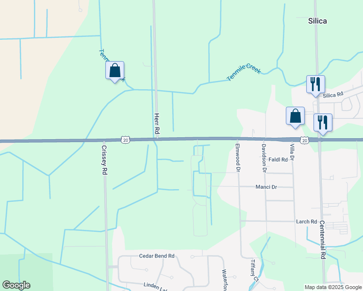 map of restaurants, bars, coffee shops, grocery stores, and more near 8815 Central Avenue in Sylvania