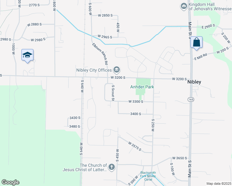map of restaurants, bars, coffee shops, grocery stores, and more near 3262 470 West in Nibley