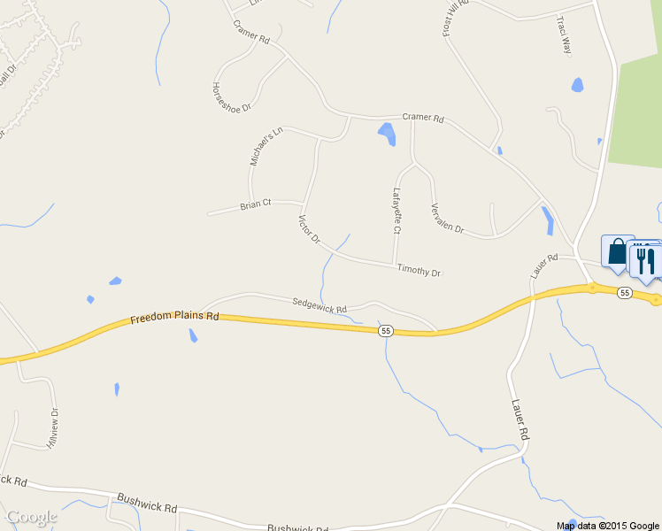 map of restaurants, bars, coffee shops, grocery stores, and more near 29 Victor Drive in Poughkeepsie