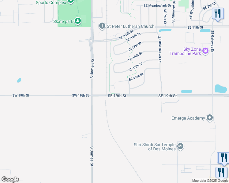 map of restaurants, bars, coffee shops, grocery stores, and more near 305 Southeast 17th Court in Grimes
