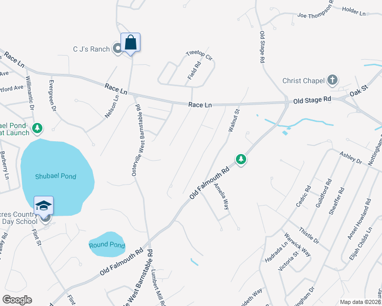 map of restaurants, bars, coffee shops, grocery stores, and more near 114 Bridle Path in Barnstable