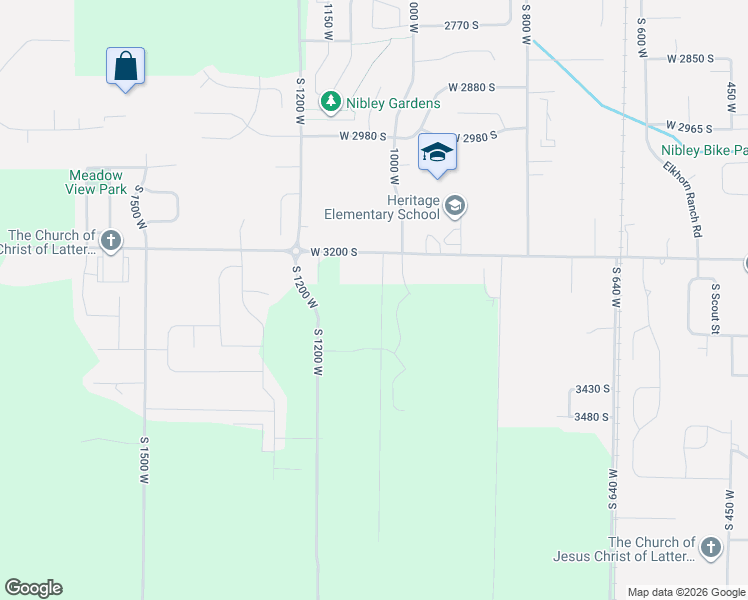 map of restaurants, bars, coffee shops, grocery stores, and more near 1050 West 3200 South in Nibley