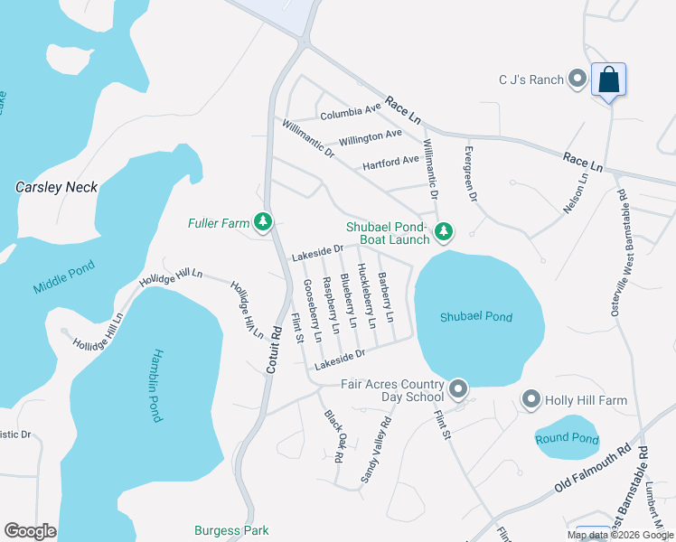 map of restaurants, bars, coffee shops, grocery stores, and more near 90 Blueberry Lane in Barnstable