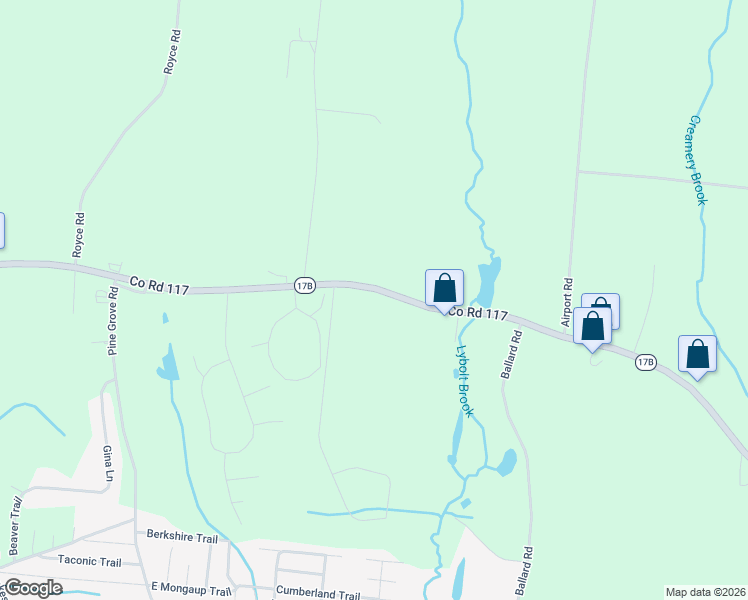 map of restaurants, bars, coffee shops, grocery stores, and more near 1208 New York 17B in Mongaup Valley