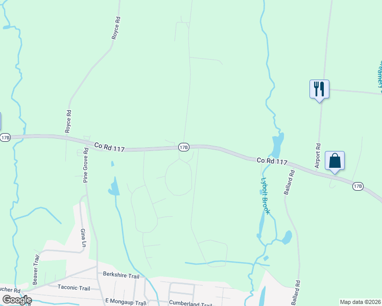 map of restaurants, bars, coffee shops, grocery stores, and more near 8 Britman Road in Mongaup Valley