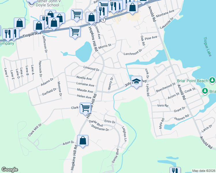 map of restaurants, bars, coffee shops, grocery stores, and more near 11 Nancy Street in Coventry