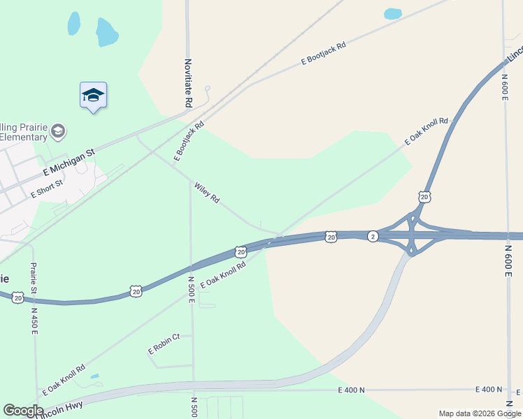 map of restaurants, bars, coffee shops, grocery stores, and more near 5263 Wiley Road in Rolling Prairie