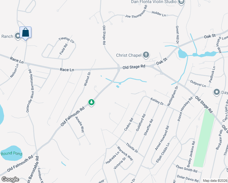 map of restaurants, bars, coffee shops, grocery stores, and more near 1044 Old Falmouth Road in Barnstable
