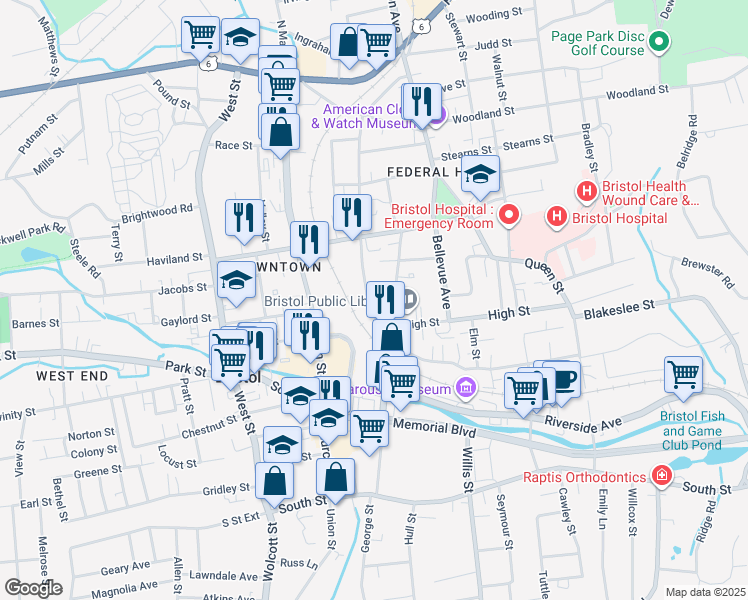 map of restaurants, bars, coffee shops, grocery stores, and more near 48 Summer Street in Bristol