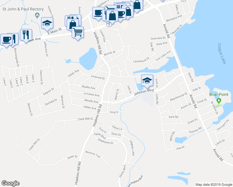 map of restaurants, bars, coffee shops, grocery stores, and more near 9 Nancy Street in Coventry