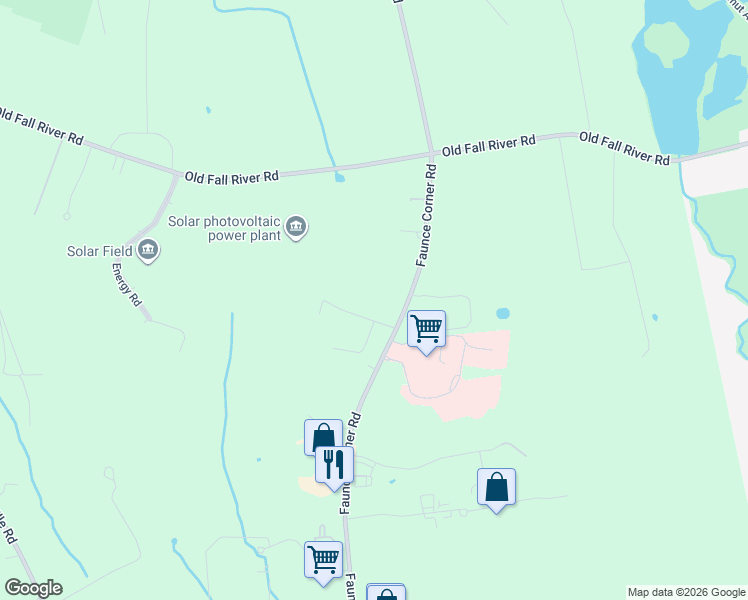 map of restaurants, bars, coffee shops, grocery stores, and more near 576 Faunce Corner Road in Dartmouth