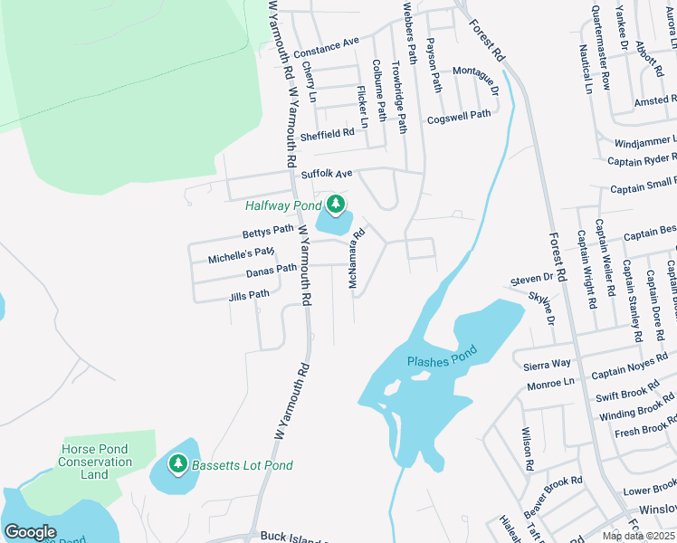 map of restaurants, bars, coffee shops, grocery stores, and more near 4 Frost Avenue in Yarmouth