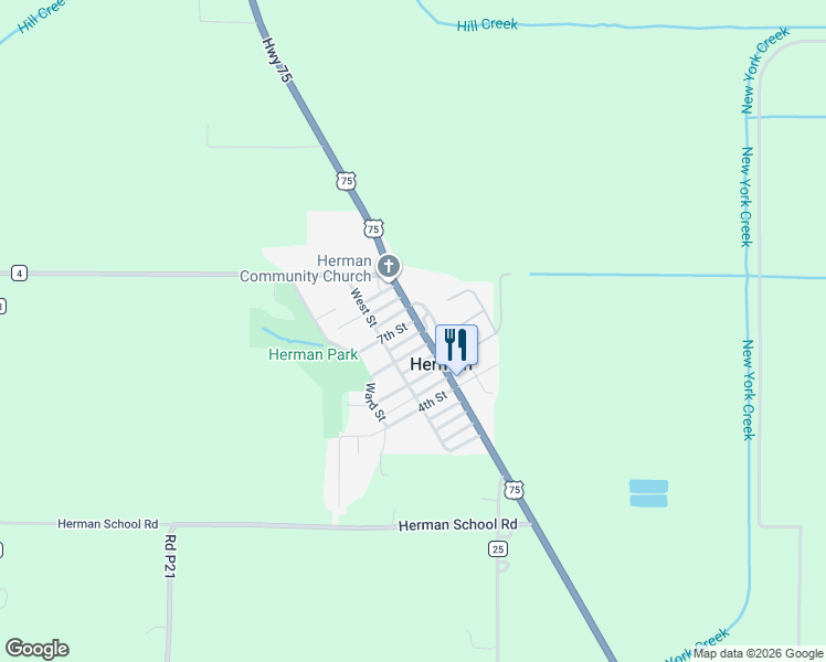 map of restaurants, bars, coffee shops, grocery stores, and more near 608 Main Street in Herman