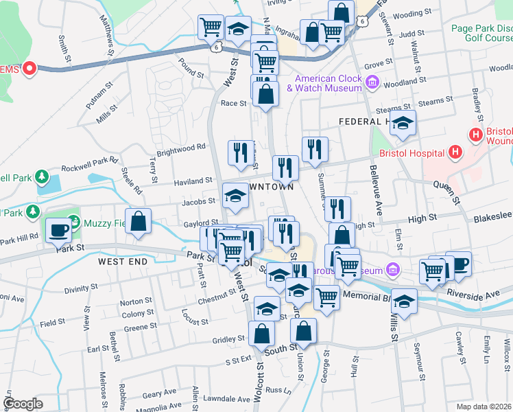 map of restaurants, bars, coffee shops, grocery stores, and more near 30 Kelley Street in Bristol