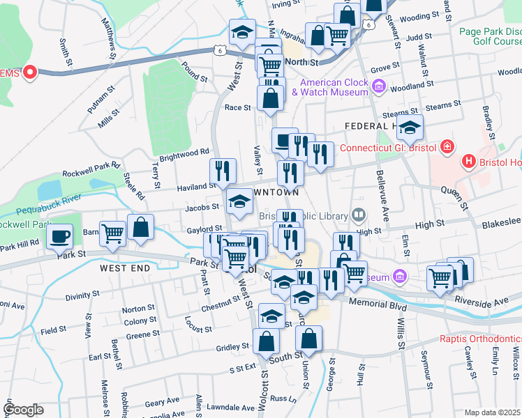 map of restaurants, bars, coffee shops, grocery stores, and more near 30 Kelley Street in Bristol