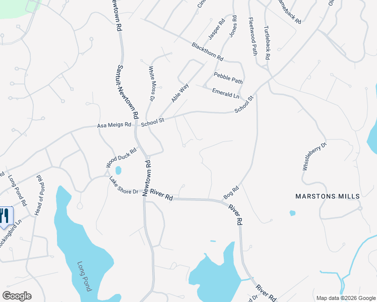 map of restaurants, bars, coffee shops, grocery stores, and more near 74 Sheryle's Way in Barnstable