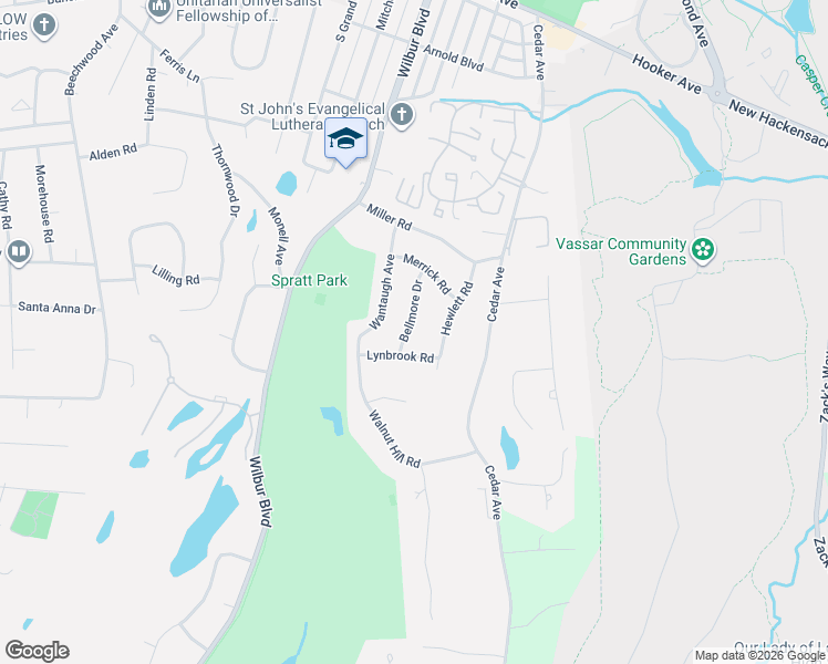 map of restaurants, bars, coffee shops, grocery stores, and more near 15 Bellmore Drive in Poughkeepsie