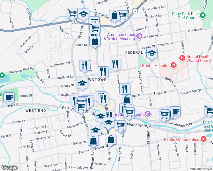 map of restaurants, bars, coffee shops, grocery stores, and more near 67 Summer Street in Bristol