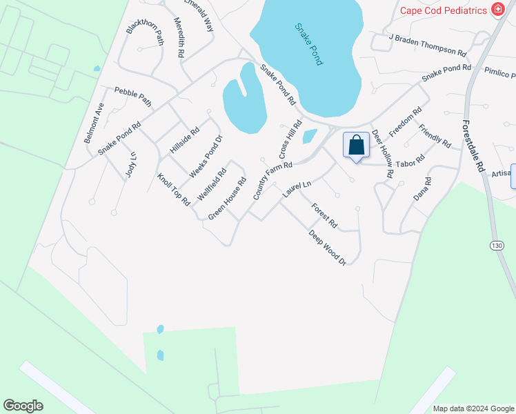 map of restaurants, bars, coffee shops, grocery stores, and more near 29 Country Farm Road in Sandwich