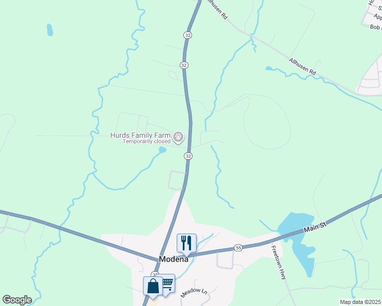 map of restaurants, bars, coffee shops, grocery stores, and more near 2176 New York 32 in Modena