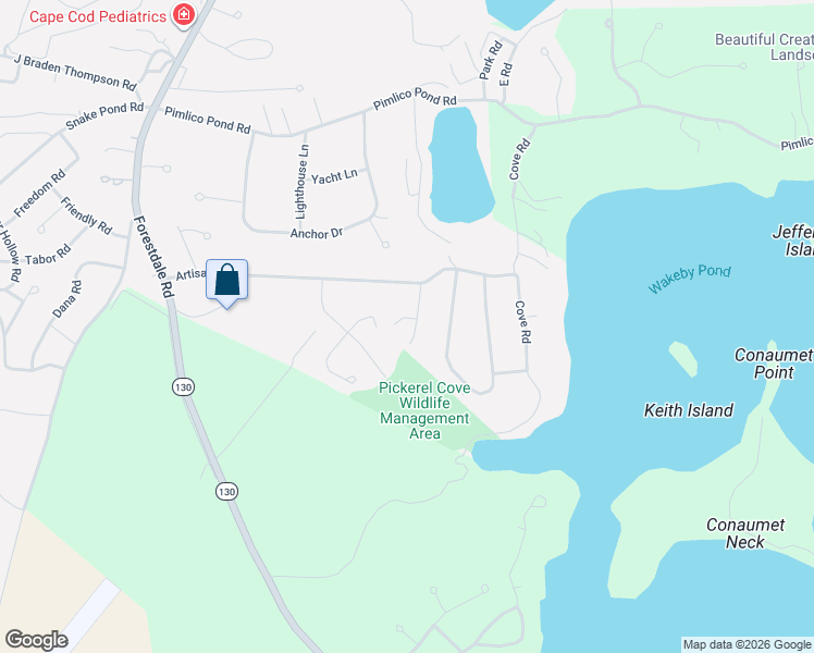 map of restaurants, bars, coffee shops, grocery stores, and more near 28 Craft Road in Forestdale
