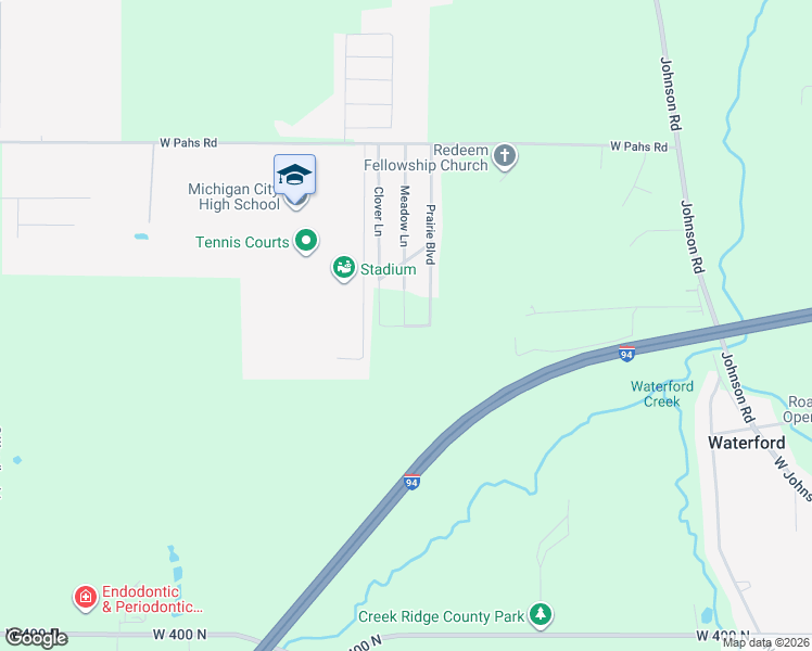 map of restaurants, bars, coffee shops, grocery stores, and more near 4601 South Court in Michigan City