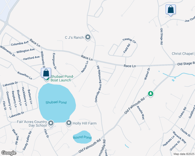 map of restaurants, bars, coffee shops, grocery stores, and more near 21 Captain Deyoung Terrace in Barnstable