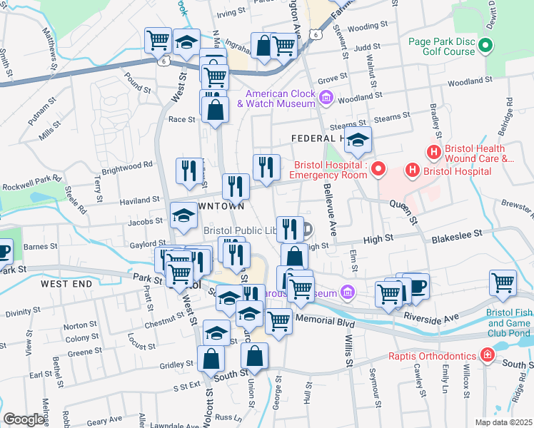 map of restaurants, bars, coffee shops, grocery stores, and more near 67 Summer Street in Bristol