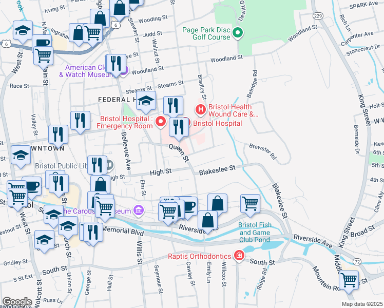 map of restaurants, bars, coffee shops, grocery stores, and more near 14 Harrison Street in Bristol