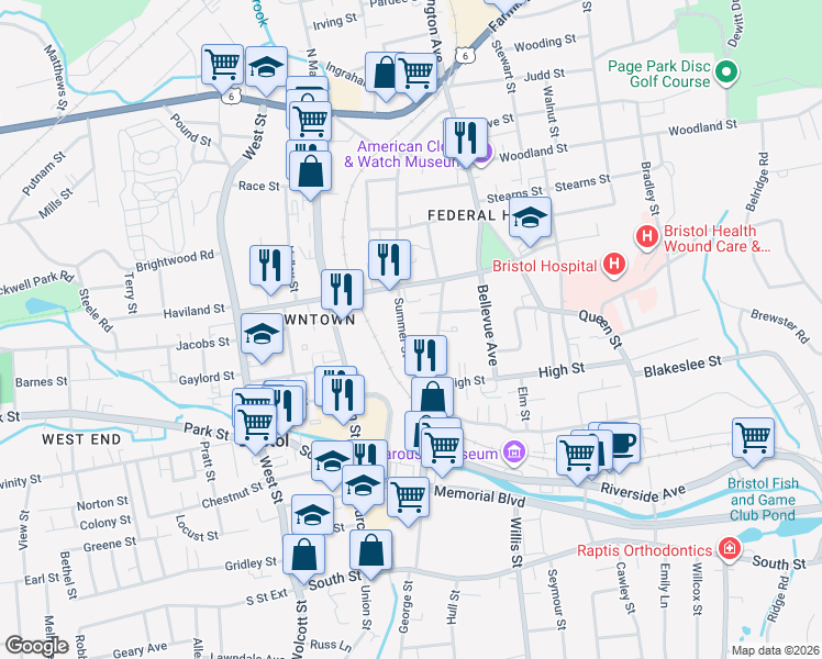map of restaurants, bars, coffee shops, grocery stores, and more near 48 Summer Street in Bristol