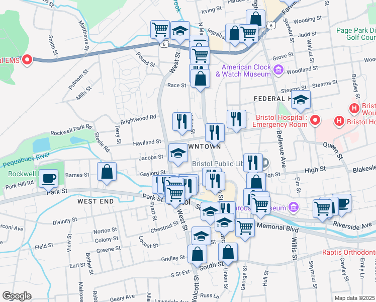 map of restaurants, bars, coffee shops, grocery stores, and more near 30 Kelley Street in Bristol