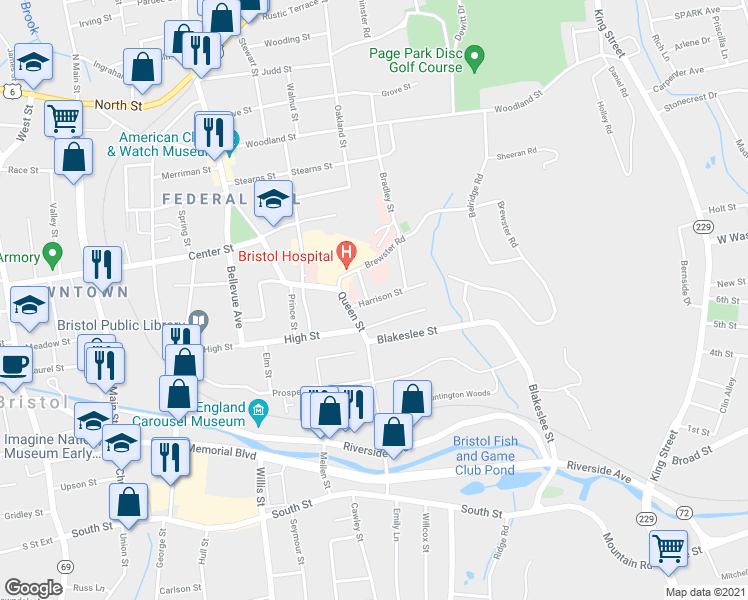 map of restaurants, bars, coffee shops, grocery stores, and more near 32 Harrison Street in Bristol