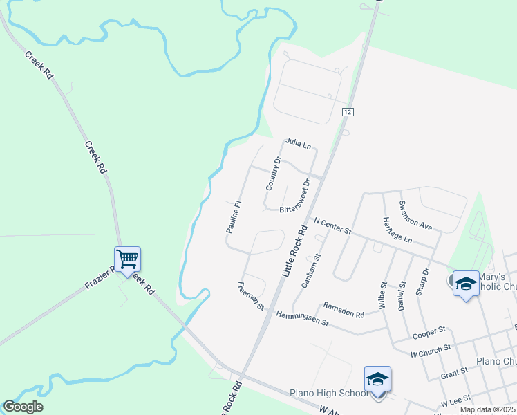 map of restaurants, bars, coffee shops, grocery stores, and more near 1116 Bittersweet Drive in Plano