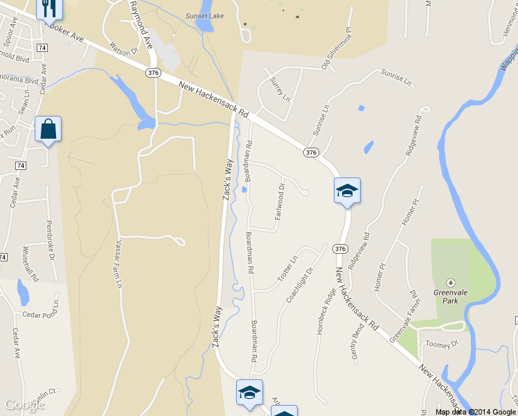 map of restaurants, bars, coffee shops, grocery stores, and more near 52 Boardman Road in Poughkeepsie